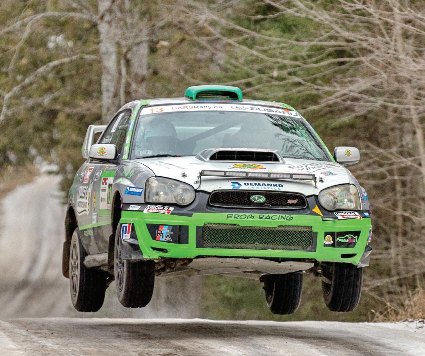 Rally car in action